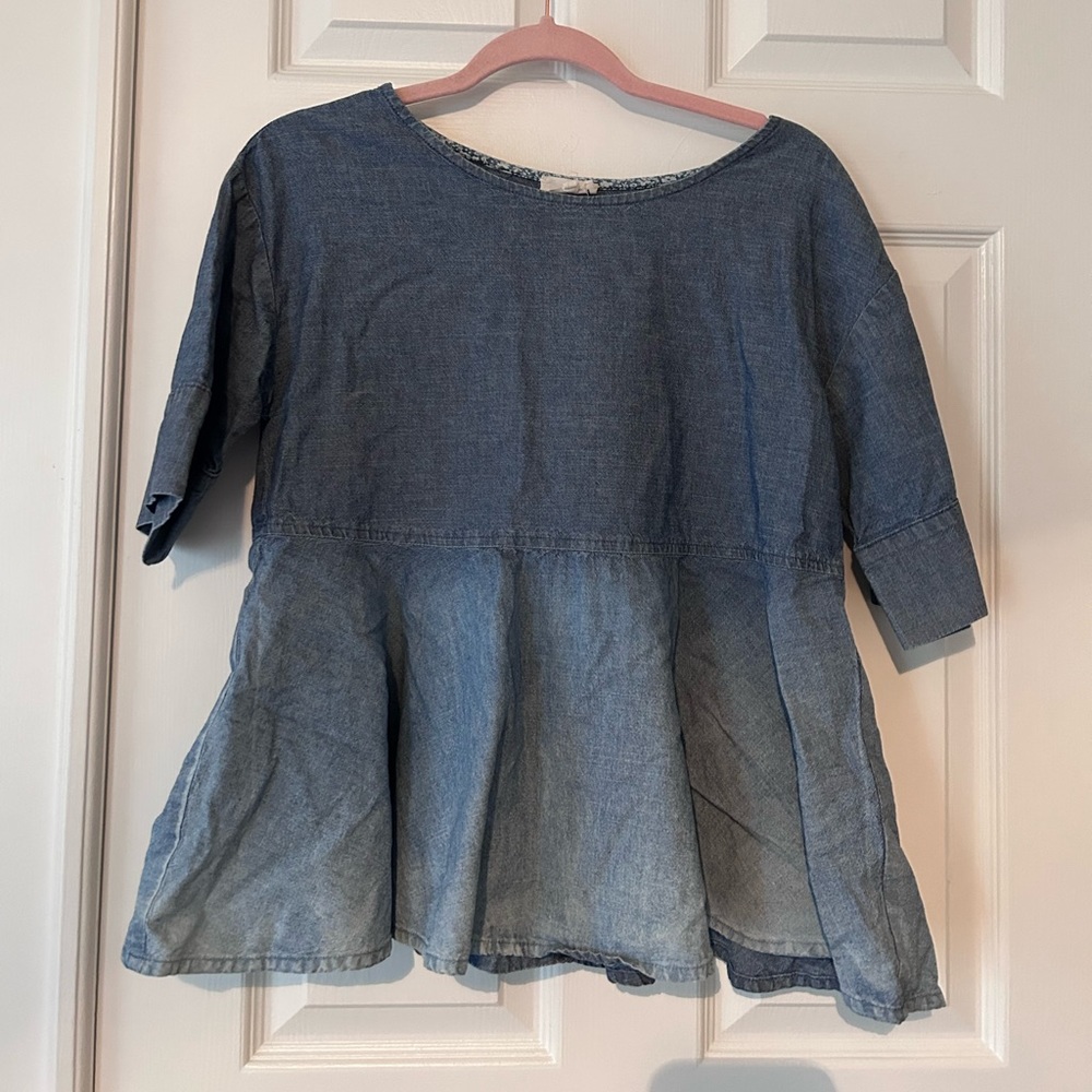Denim loose peplum top! Originally from Anthropologie